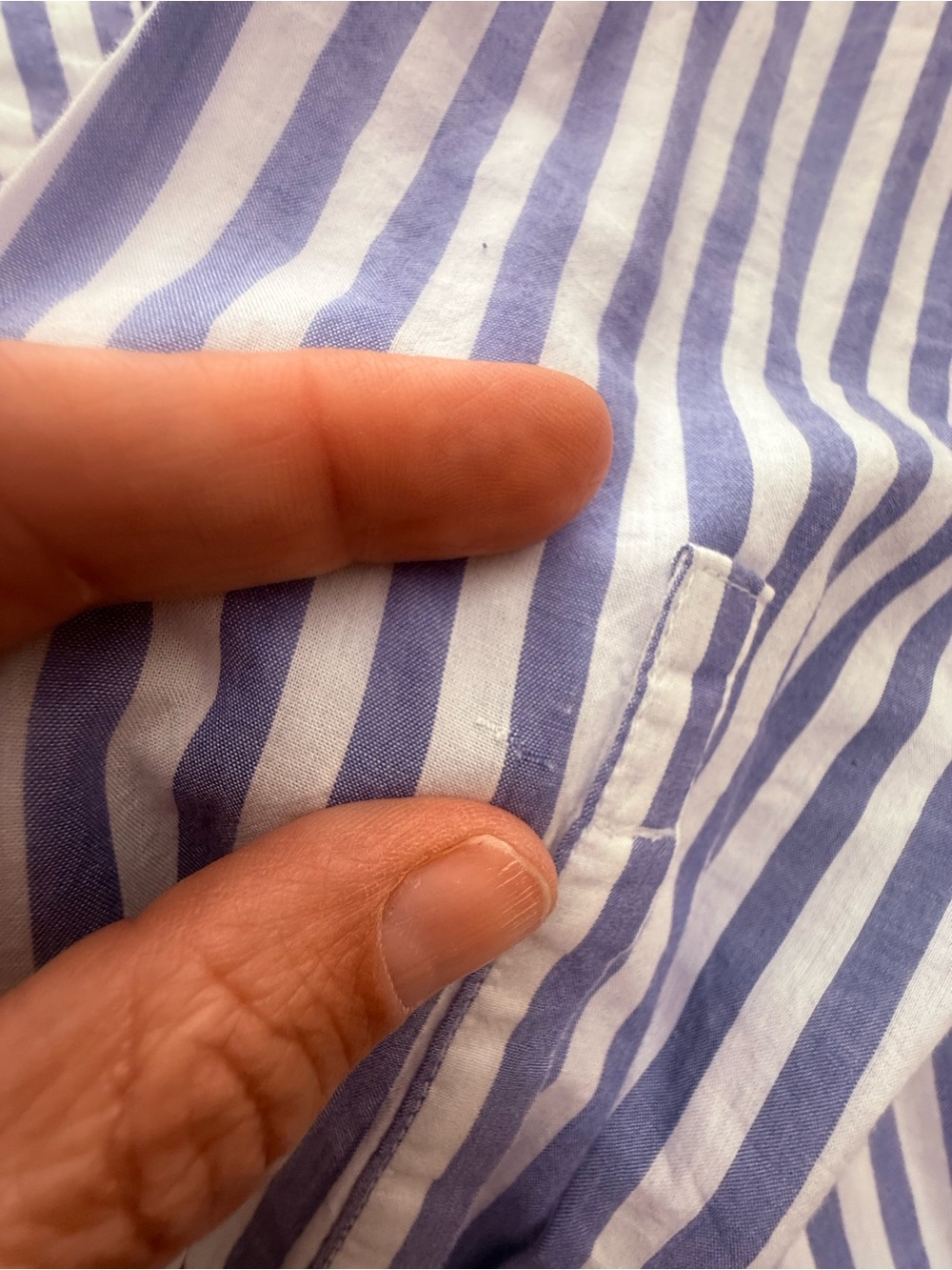 beachlunchlounge Blue and White Striped Ruffle Collar Shirt - Picture 6 of 7